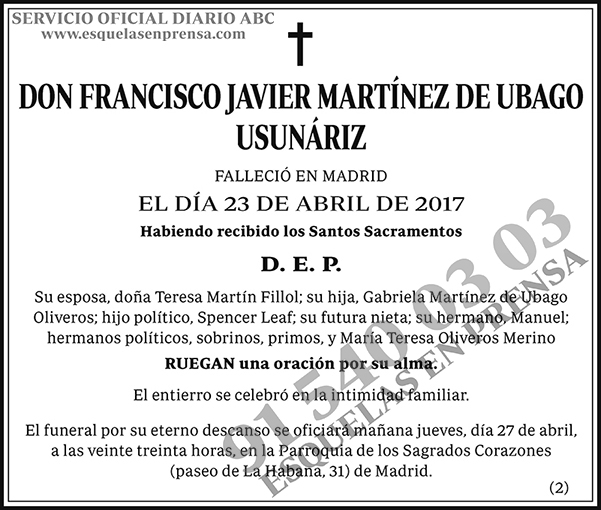 Francisco Javier Martínez de Ubago Usunáriz